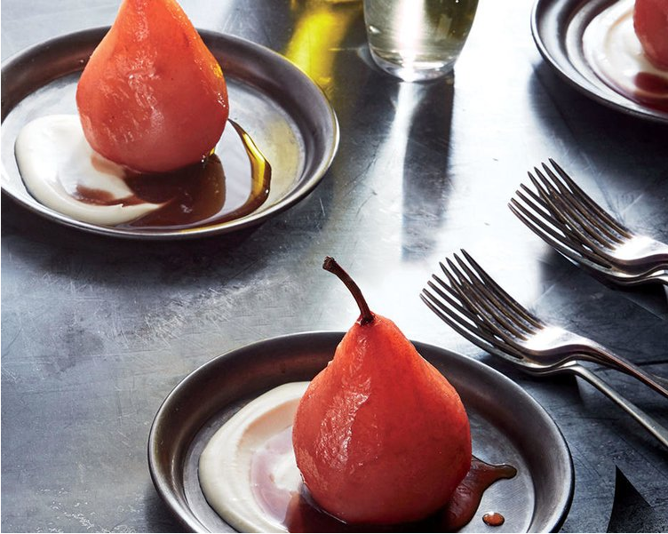 Hibiscus Poached Pears