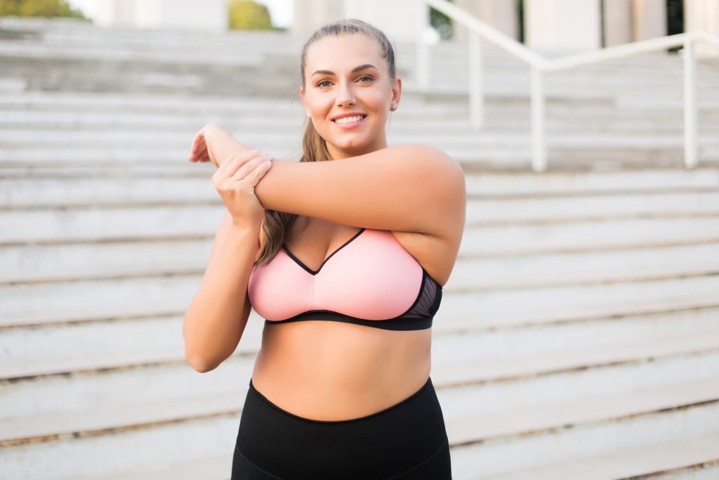 woman exercising and being active