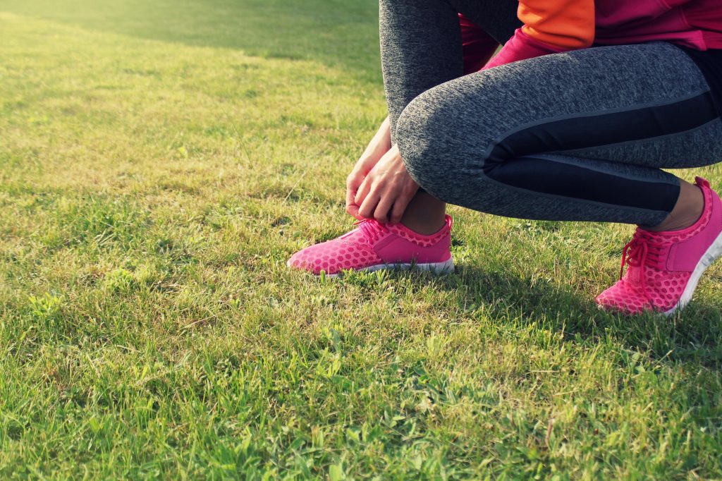 Runner athlete preparing to run the outdoor